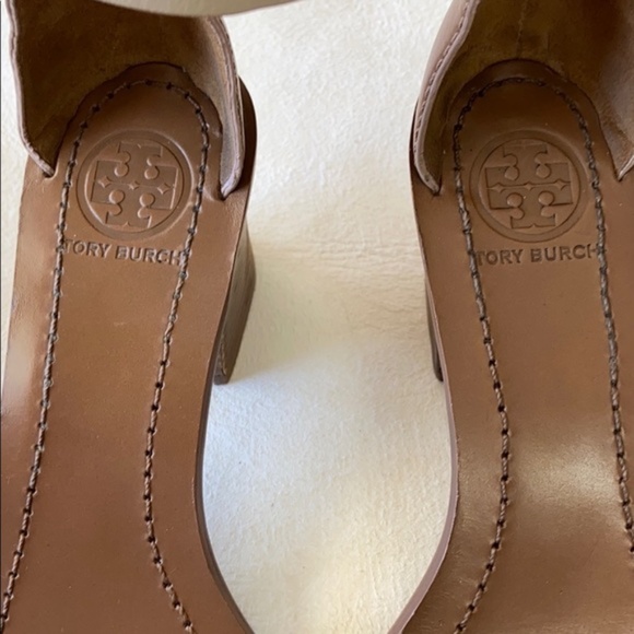 Tory Burch Stacked Leather Sandal VGC 6 1/2 - Picture 5 of 7